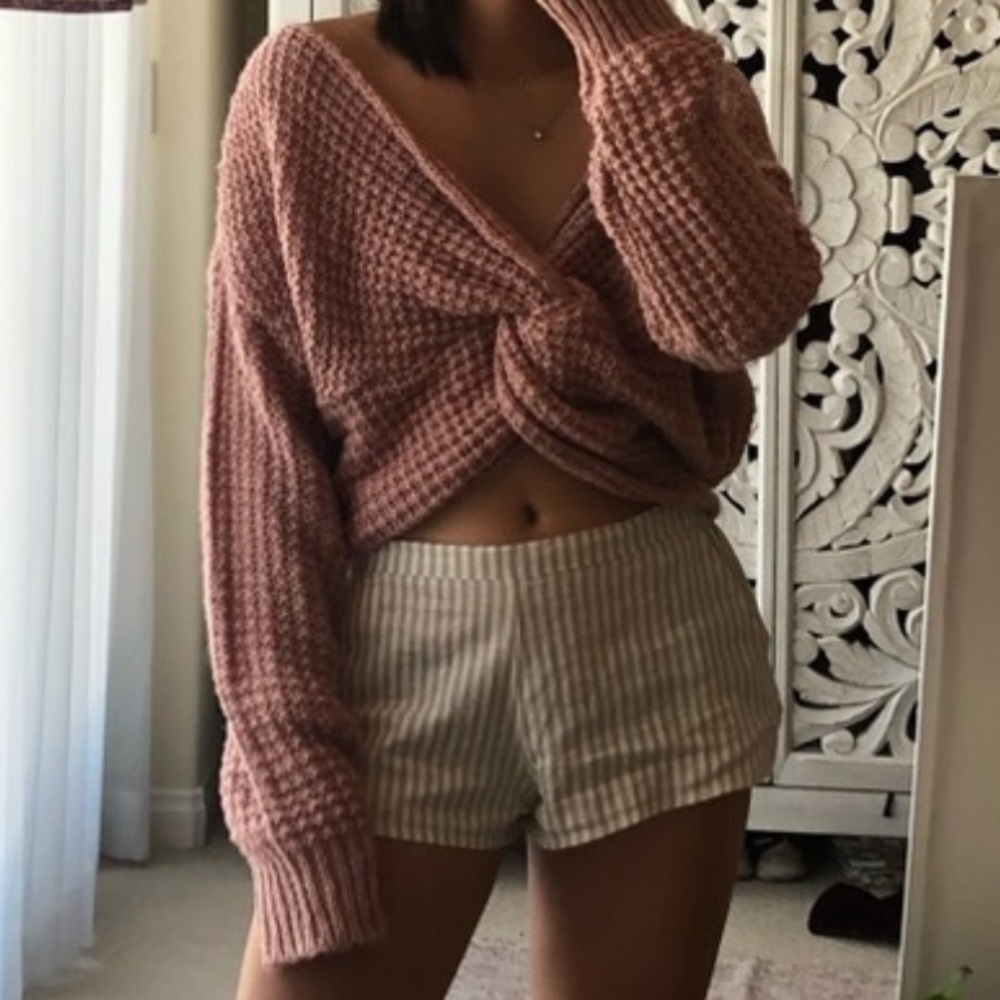 Misguided chunky pink knit sweater